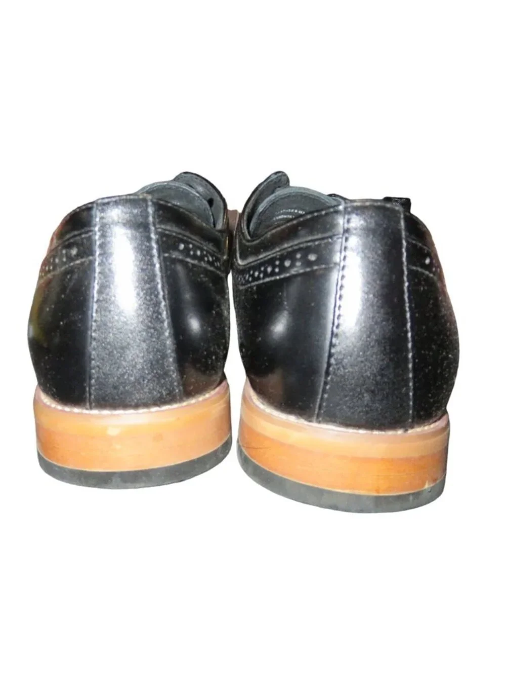 Stacey Adams Black Dickinson Leather Oxford Dress Shoes size 10.5 used but cared